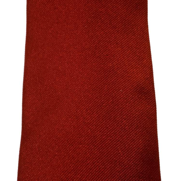 Pre Owned Ermenegildo Zegna Brown Silk Traditional Tie