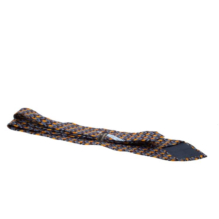 Pre Owned Ermenegildo Zegna Vintage Multicolor Silk Jacquard Traditional Tie