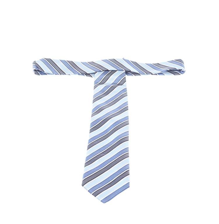 Pre Owned Ermenegildo Zegna Blue Diagonal Striped Silk Tie 