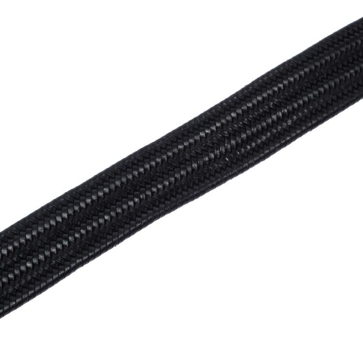 Pre Owned Ermenegildo Zegna Black Woven Leather Buckle Belt 95CM