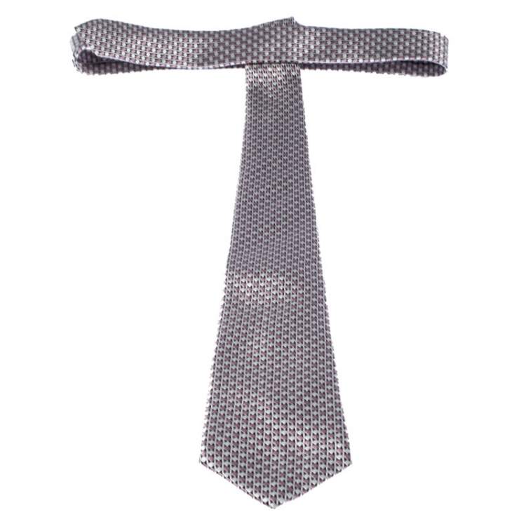 Pre Owned Ermenegildo Zegna Multicolor Diamond Patterned Jacquard Silk Tie