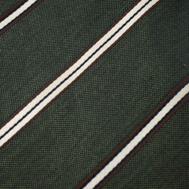 Pre Owned Ermenegildo Zegna Vintage Green Linen Silk Traditional Tie