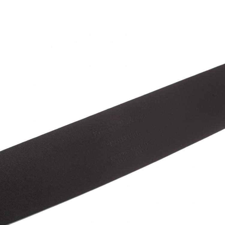 Pre Owned Ermenegildo Zegna Black Leather Belt 90CM