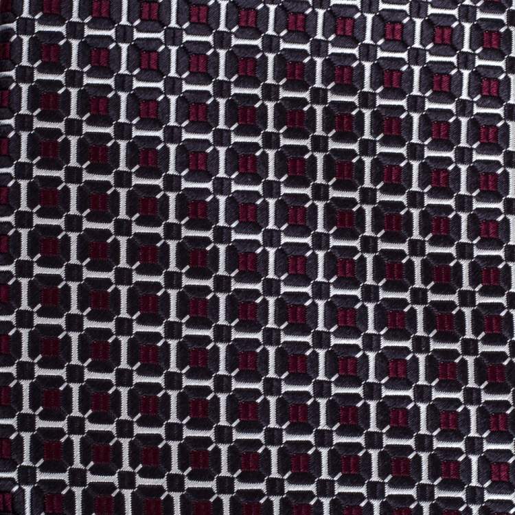 Pre Owned Ermenegildo Zegna Couture Black & Red Silk Tie