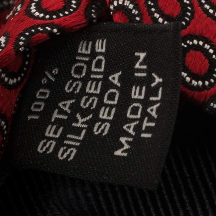 Pre Owned Ermenegildo Zegna Red Geometric Patterned Silk Tie