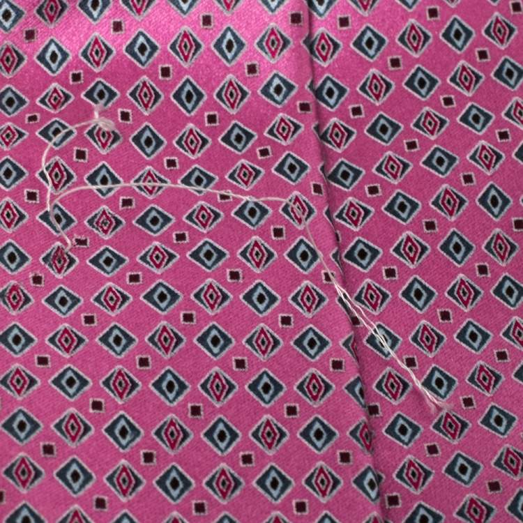 مملوكة مسبقًا Ermenegildo Zegna Pink Patterned Silk Tie