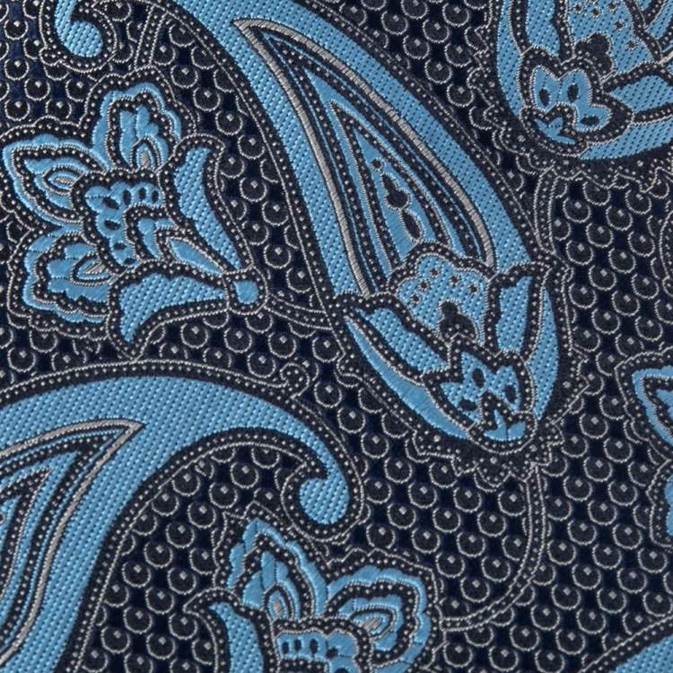 مملوكة مسبقًا Ermenegildo Zegna Blue Paisley Silk Jacquard Tie