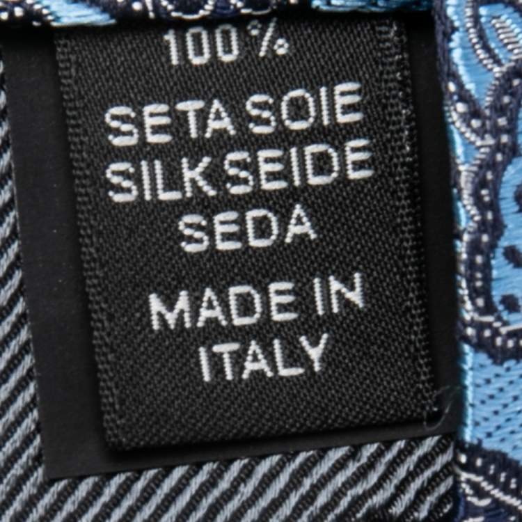 مملوكة مسبقًا Ermenegildo Zegna Blue Paisley Silk Jacquard Tie