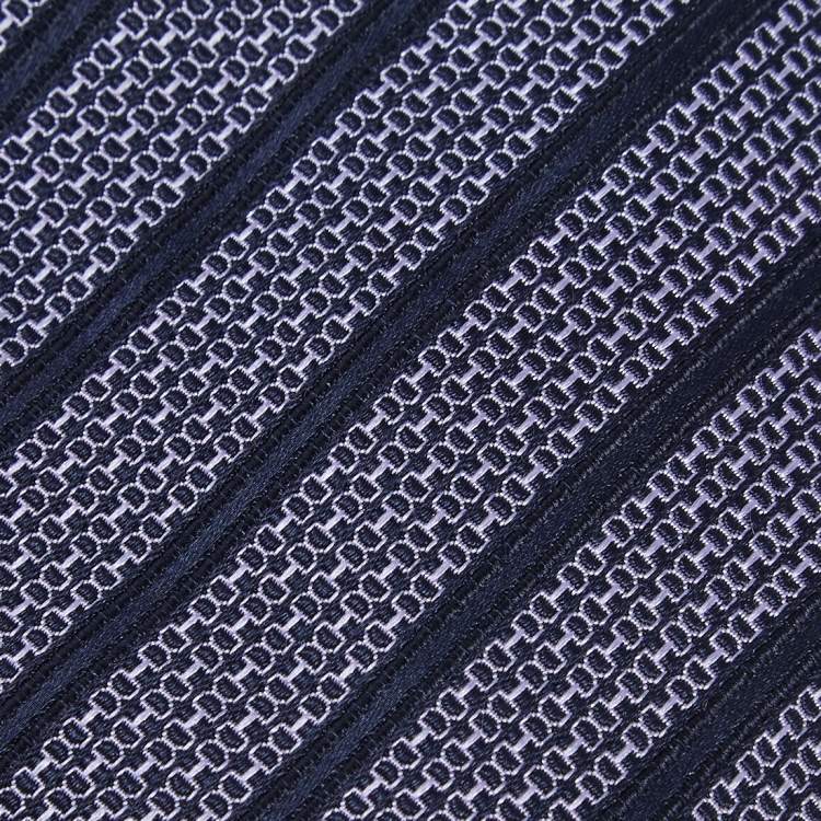 Pre Owned Ermenegildo Zegna Dark Blue Equestrian Motif Silk Tie