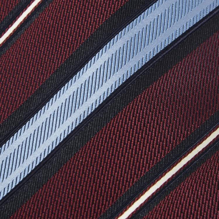 Pre Owned Ermenegildo Zegna Bicolor Striped Silk Tie