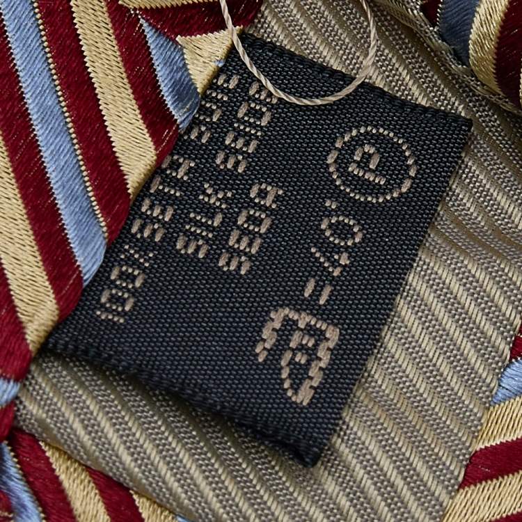 Pre Owned Ermenegildo Zegna Multicolor Diagonal Patterned Silk Jacquard Tie