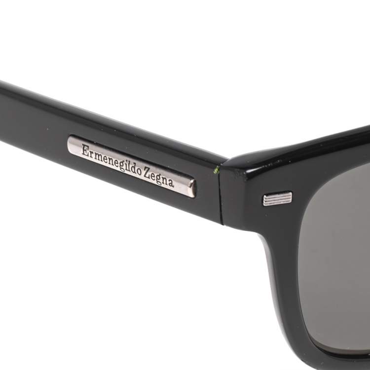 Pre Owned Ermenegildo Zegna Black EZ0001 Wayfarer Polarized Sunglasses