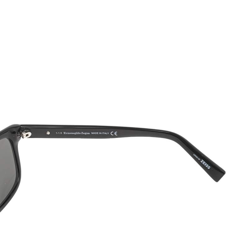 Pre Owned Ermenegildo Zegna Black EZ0001 Wayfarer Polarized Sunglasses