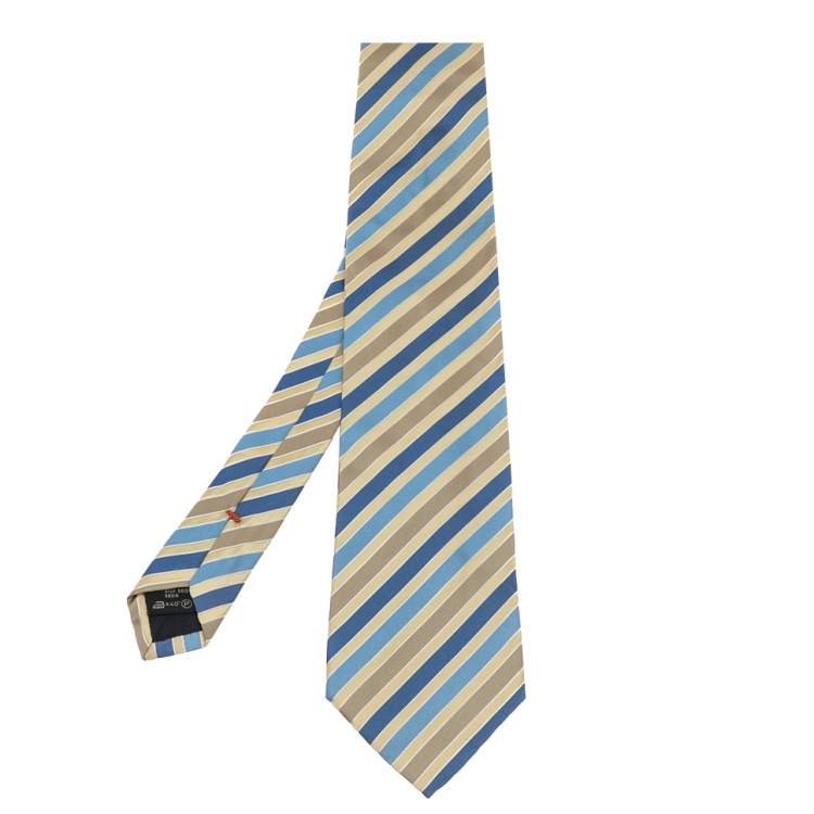 Pre Owned Ermenegildo Zegna Multicolor Striped Silk Tie