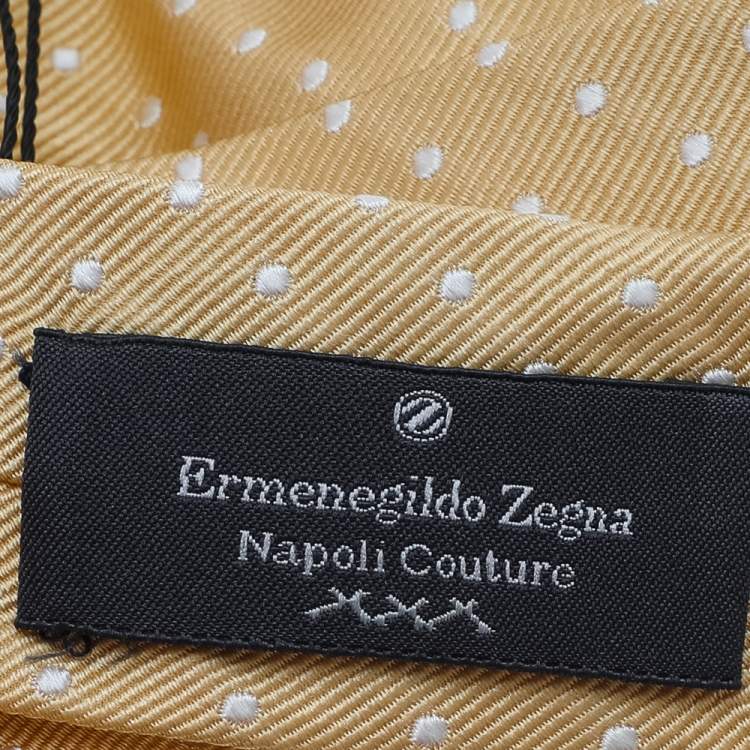 مملوكة مسبقًا Ermenegildo Zegna Napoli Couture Yellow Jacquard Silk Tie