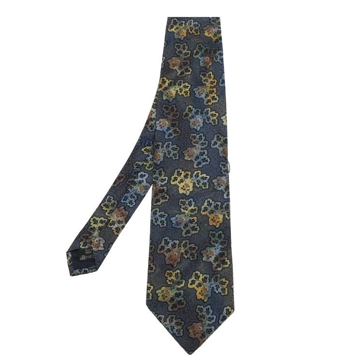 مملوكة مسبقًا Ermenegildo Zegna Multicolor Floral Jacquard Silk Tie