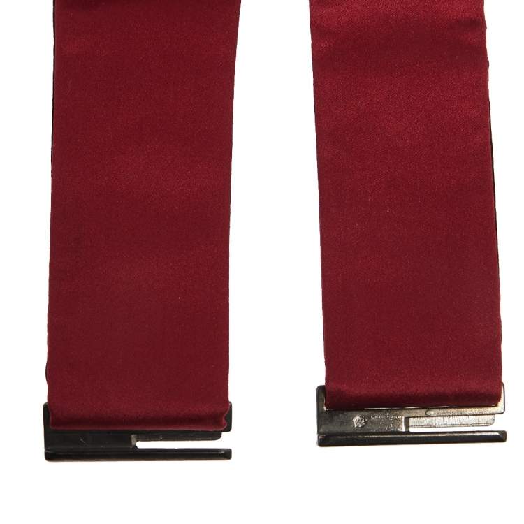 Pre Owned Ermenegildo Zegna Red Pleated Silk Satin Cummerbund