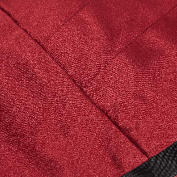 Pre Owned Ermenegildo Zegna Red Pleated Silk Satin Cummerbund