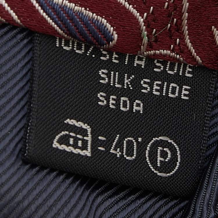 Pre Owned Ermenegildo Zegna Burgundy Paisley Jacquard Silk Tie