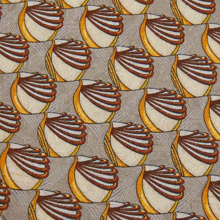 Pre Owned Ermenegildo Zegna Vintage Grey Jacquard Silk Tie