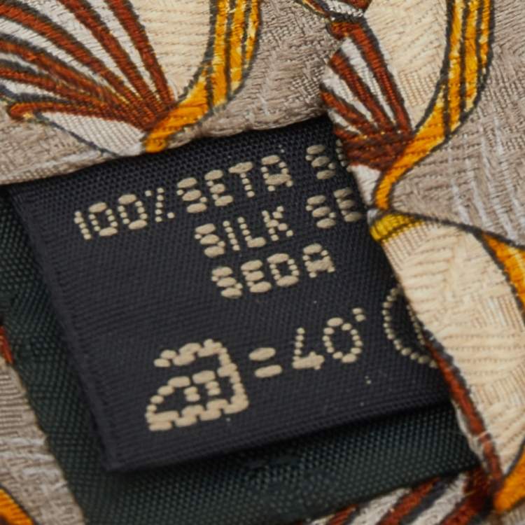 Pre Owned Ermenegildo Zegna Vintage Grey Jacquard Silk Tie