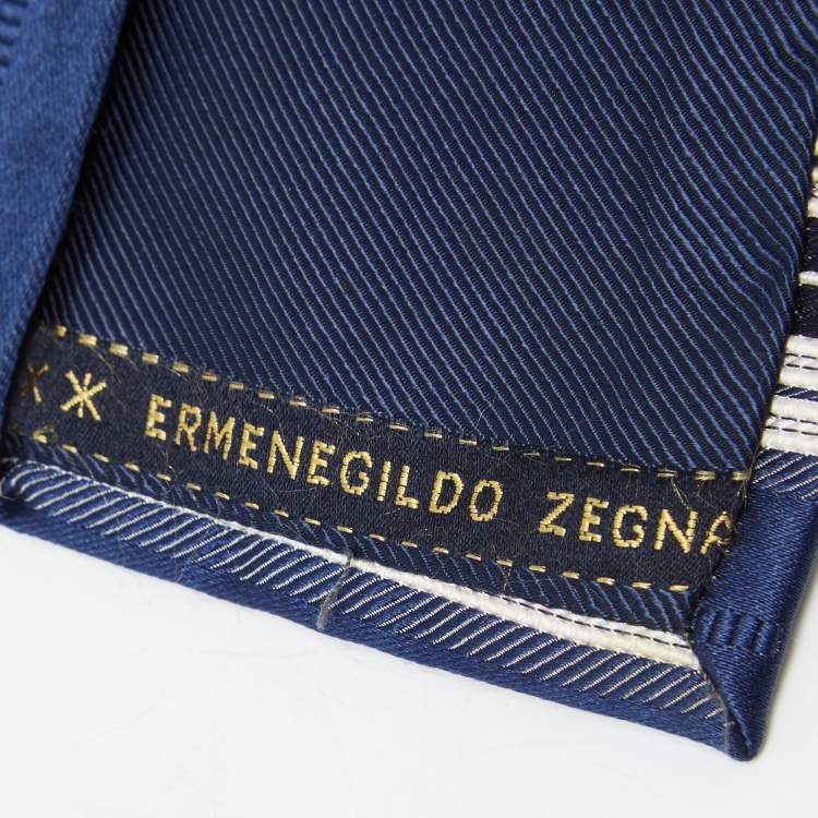 Pre Owned Ermenegildo Zegna Vintage Striped Silk Blend Classic Tie
