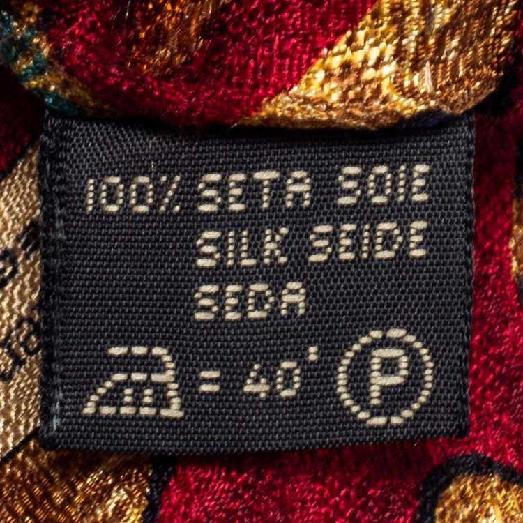 مملوكة مسبقًا Ermenegildo Zegna Burgundy Flower Pattern Jacquard Silk Tie