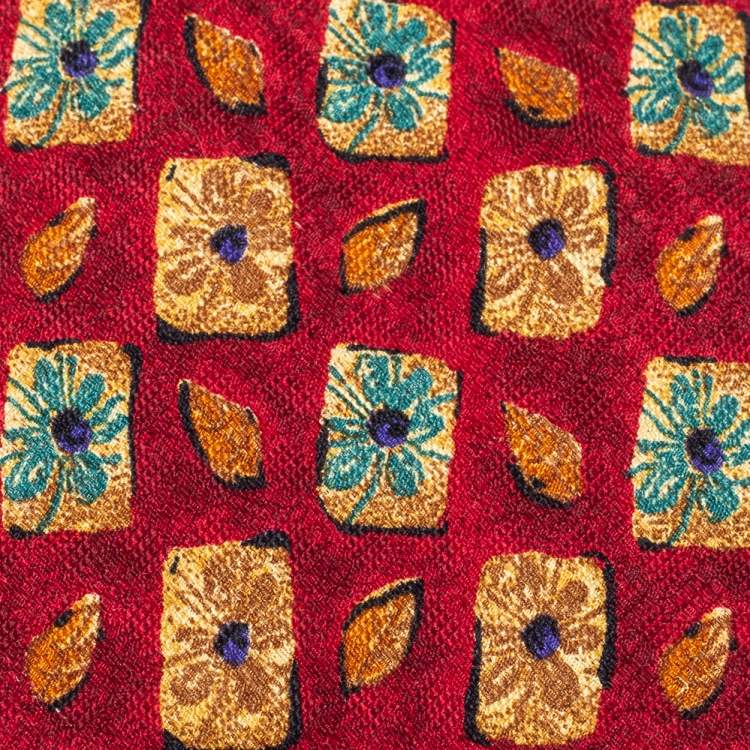 مملوكة مسبقًا Ermenegildo Zegna Burgundy Flower Pattern Jacquard Silk Tie