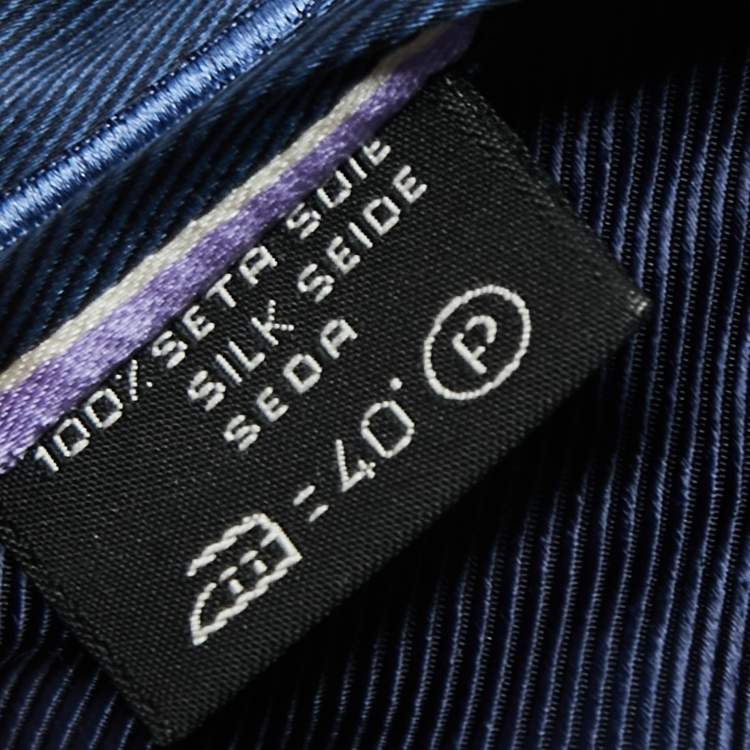 Pre Owned Ermenegildo Zegna Blue Striped Silk Tie
