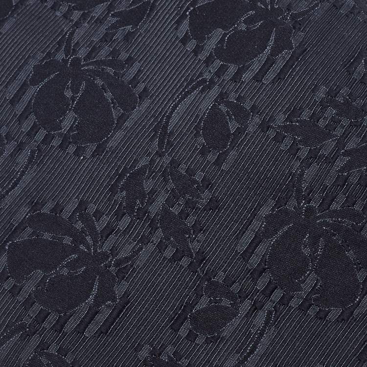 Pre Owned Ermenegildo Zegna Black Floral Jacquard Tie