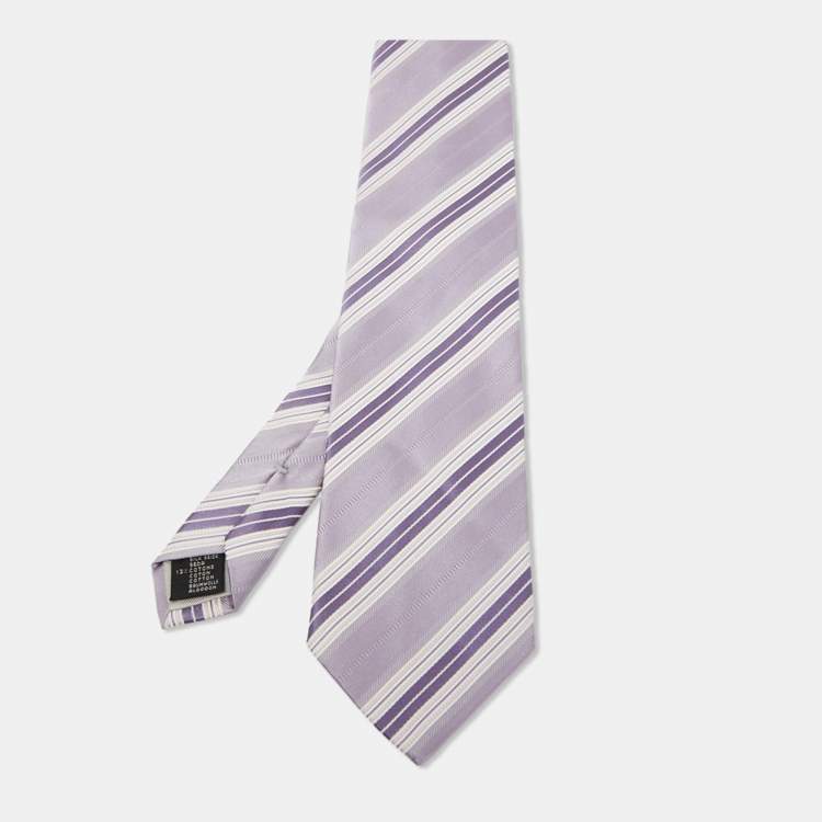 Pre Owned Ermenegildo Zegna Vintage Purple Patterned Silk Jacquard Tie