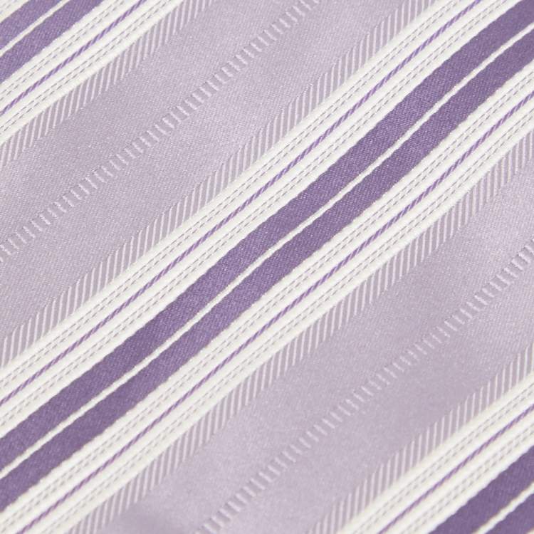 Pre Owned Ermenegildo Zegna Vintage Purple Patterned Silk Jacquard Tie