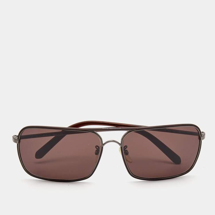 Pre Owned Ermenegildo Zegna Dark Brown SZ3045 Square Sunglasses
