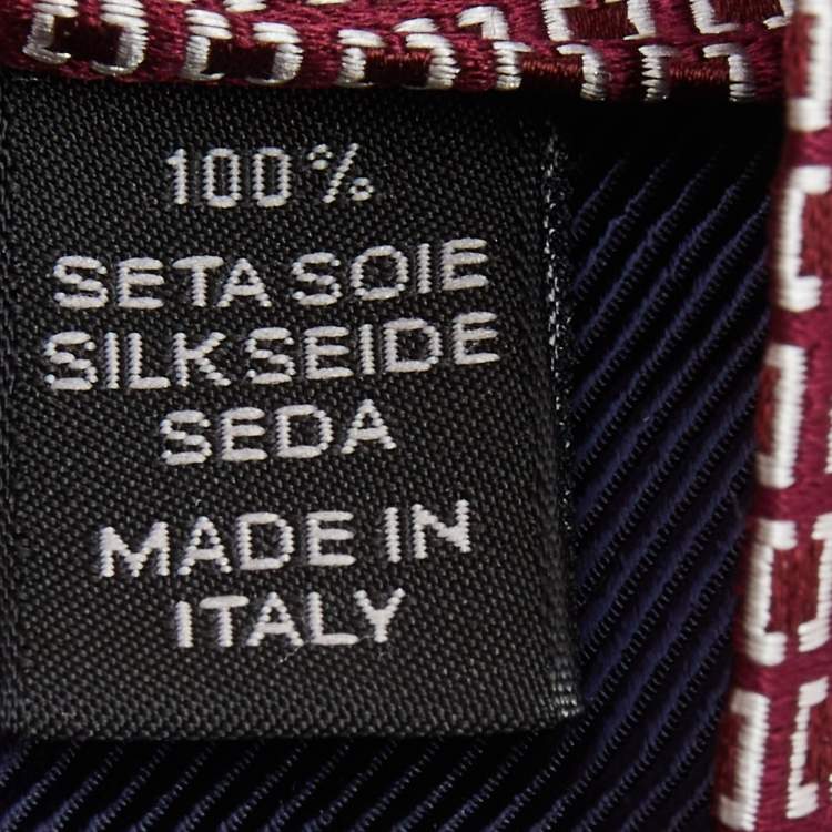 Pre Owned Ermenegildo Zegna Brown Patterned Silk Tie