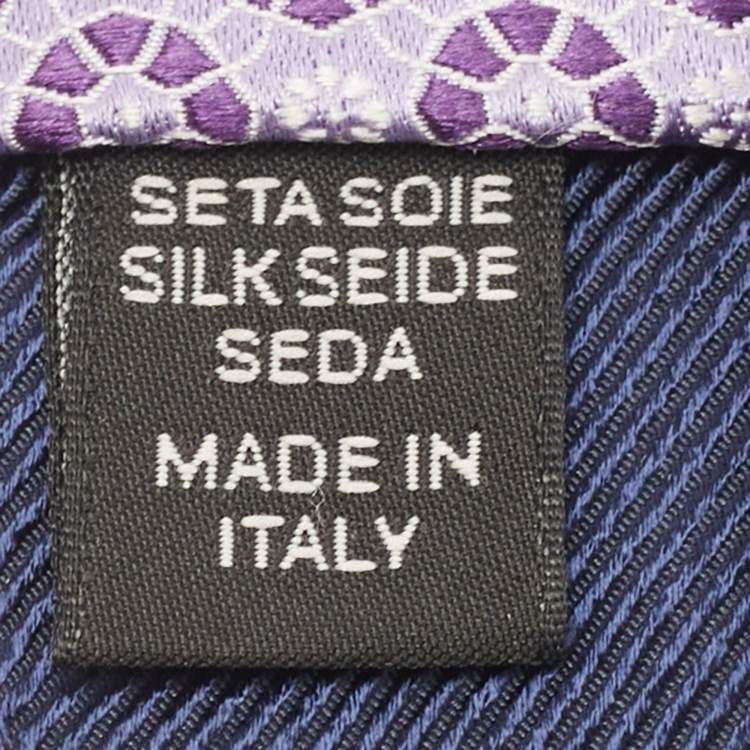 Pre Owned Ermenegildo Zegna Purple Jacquard Silk Tie
