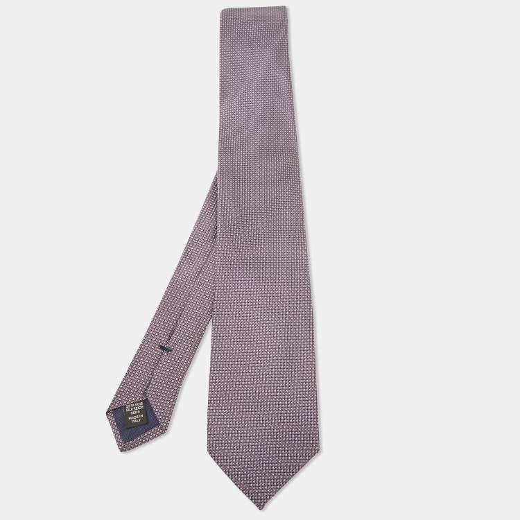 Pre Owned Ermenegildo Zegna Purple Patterned Silk Tie