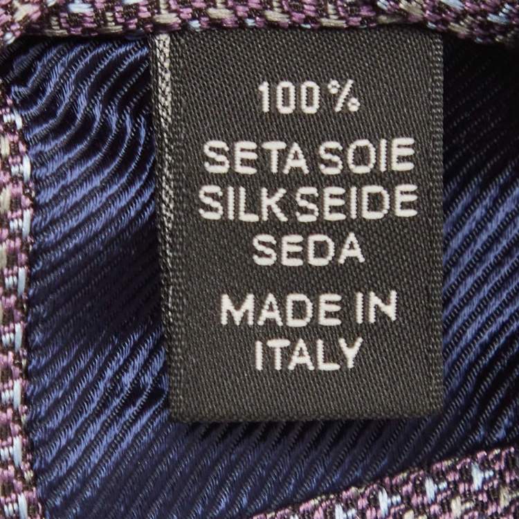 Pre Owned Ermenegildo Zegna Purple Patterned Silk Tie