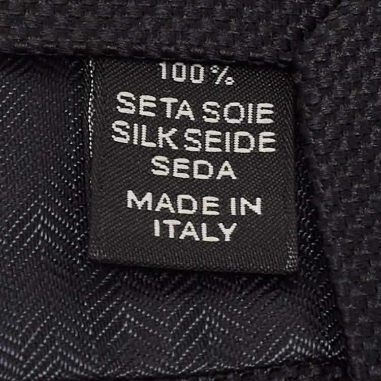 Pre Owned Ermenegildo Zegna Black Patterned Silk Tie