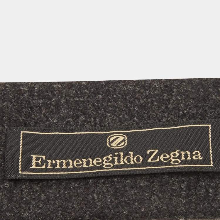 Pre Owned Ermenegildo Zegna Vintage Grey Cashmere Tie 