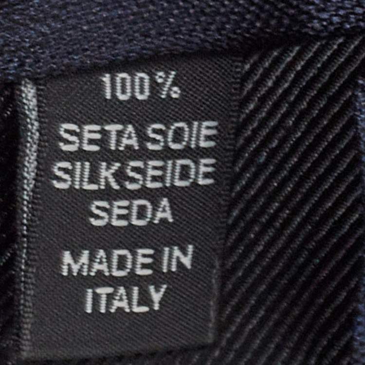 Pre Owned Ermenegildo Zegna Navy Blue Print Silk Tie