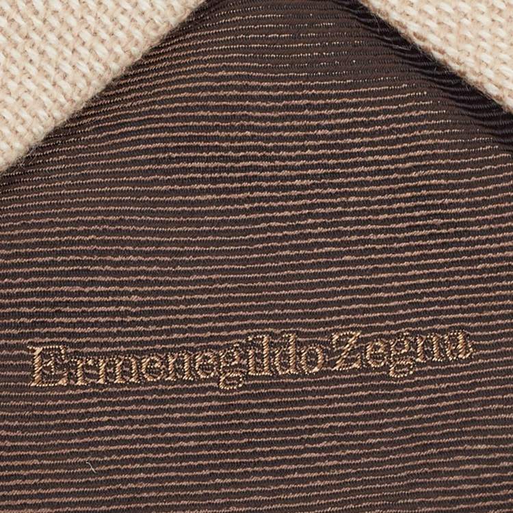 Pre Owned Ermenegildo Zegna Beige Patterned Cashmere Tie