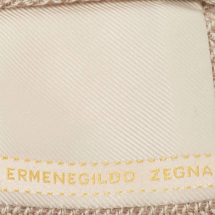 Pre Owned Ermenegildo Zegna Beige Patterned Cashmere Tie