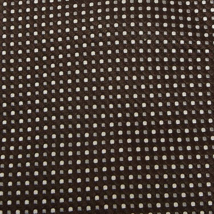 Pre Owned Ermenegildo Zegna Brown Micro Checked Silk Tie