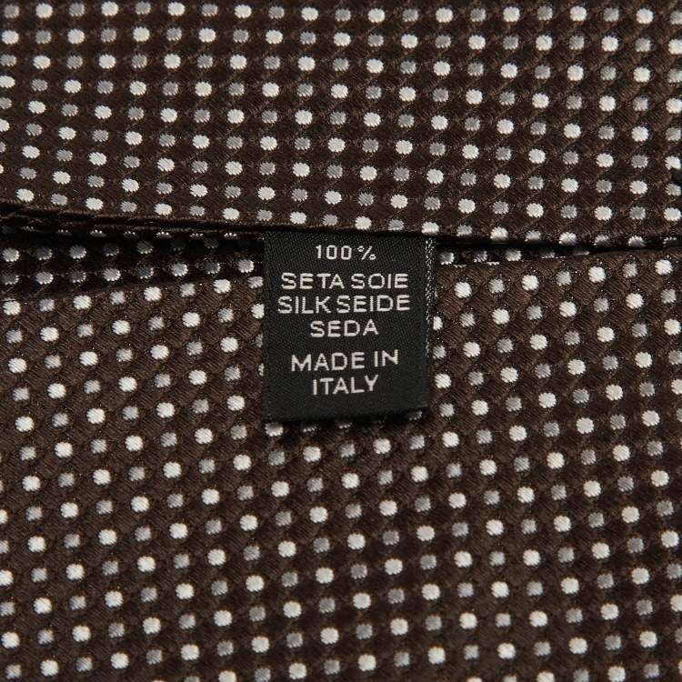 Pre Owned Ermenegildo Zegna Brown Micro Checked Silk Tie