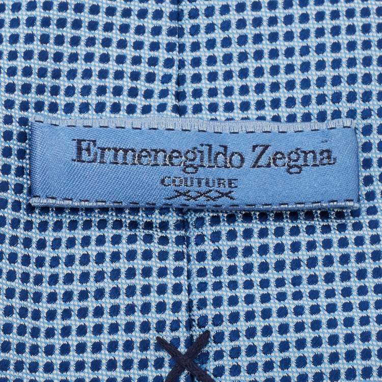 Pre Owned Ermenegildo Zegna Blue Jacquard silk Tie
