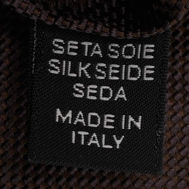 Pre Owned Ermenegildo Zegna Brown Jacquard Silk Tie