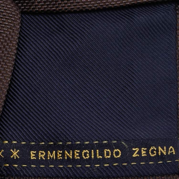 Pre Owned Ermenegildo Zegna Brown Jacquard Silk Tie