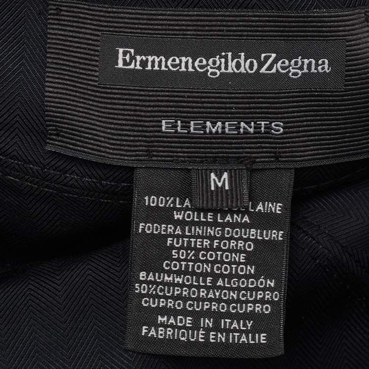 Pre Owned Ermenegildo Zegna Black Wool Baseball Cap M