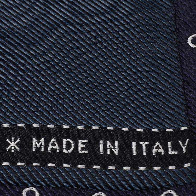 Pre Owned Ermenegildo Zegna Navy Blue Floral Pattern Silk Tie