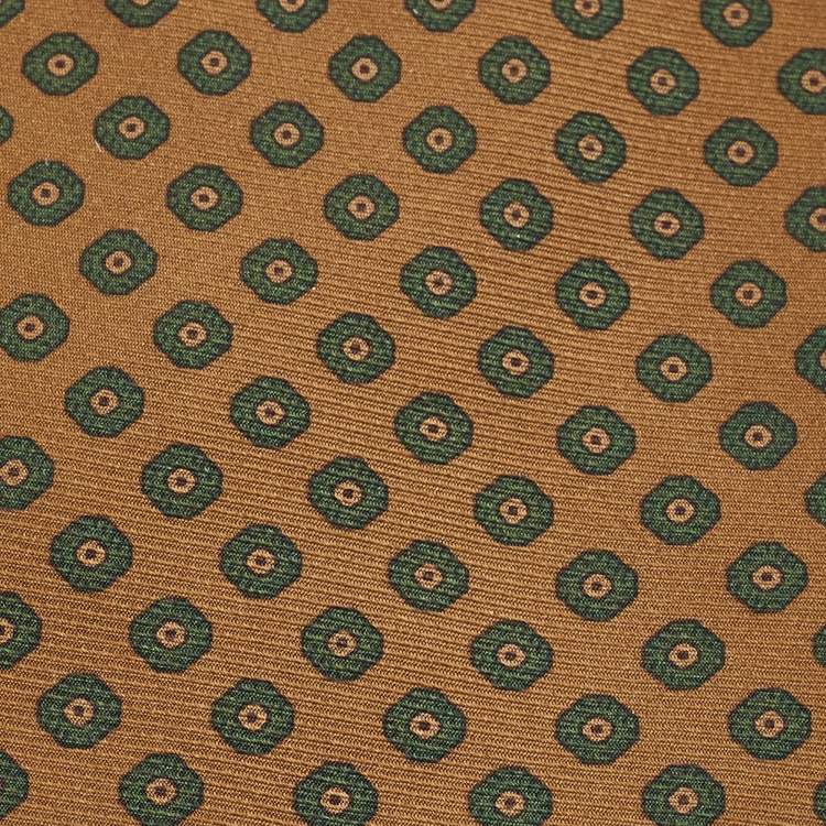 Pre Owned Ermenegildo Zegna Vintage Brown Printed Silk Tie